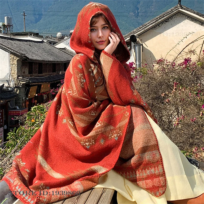 Warme sjaal met capuchon, nieu - Woven Scarf Blanket recensie en prijs